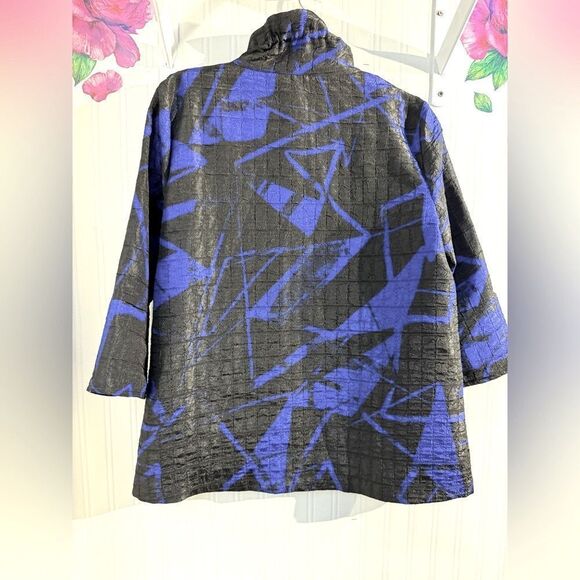 Joseph Ribkoff Black & Royal Sapphire Jacket Sz 2 - Picture 7 of 10